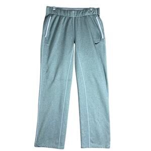 Nike Womens Sweatpants Gray Therma Fit Pull On Drawstring Wide Leg Small
